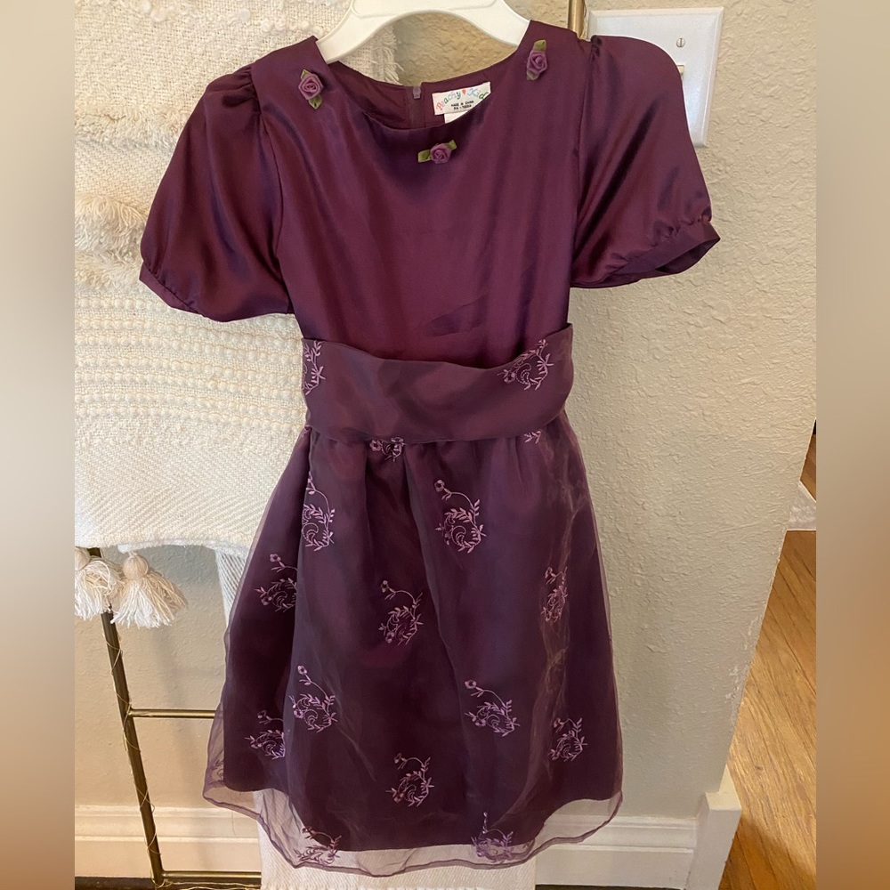 Girls Purple Floral Dress
